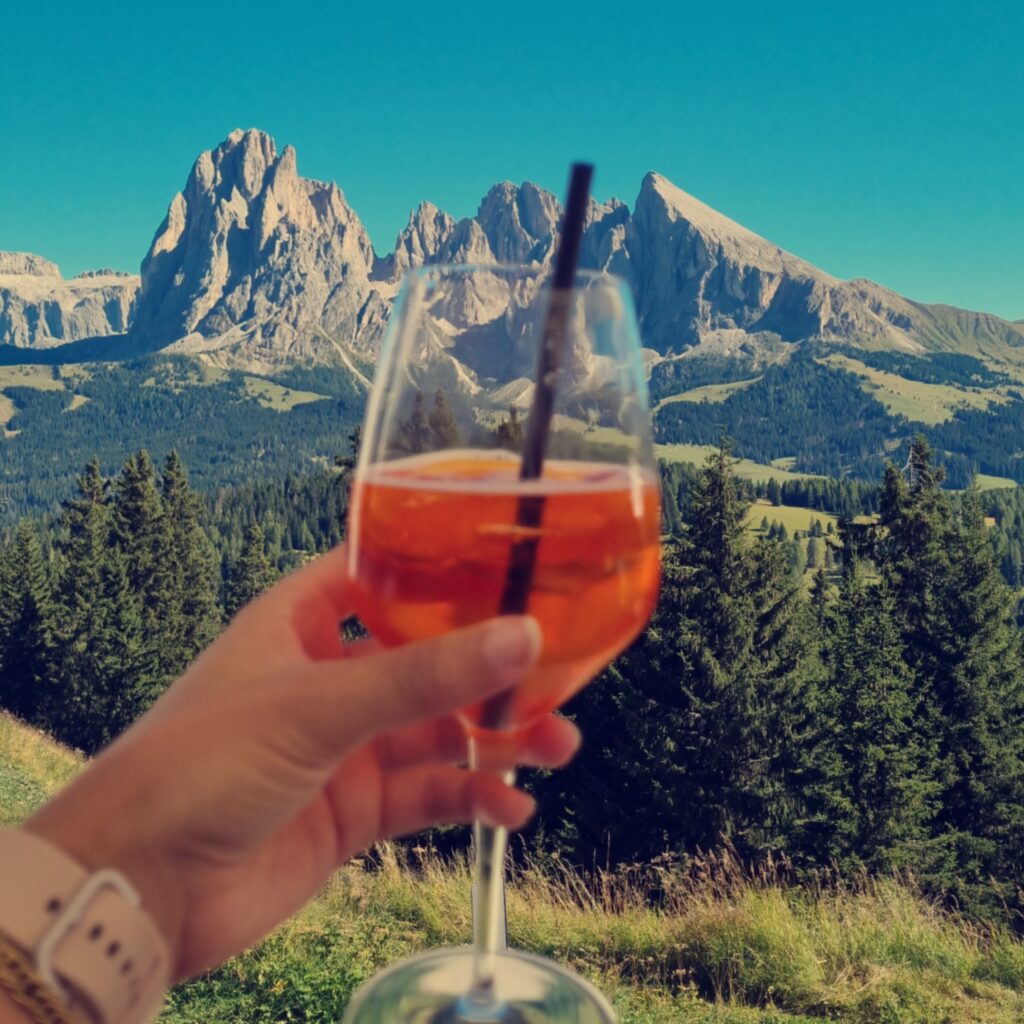 A refreshing drink at Mount Sëuc Cable Car Station after the 10-KM Hike