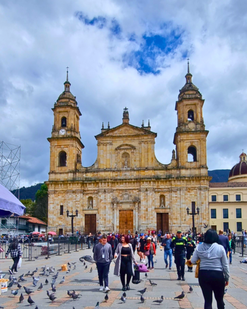 Plaza Bolivar in the historic center of Bogotá.