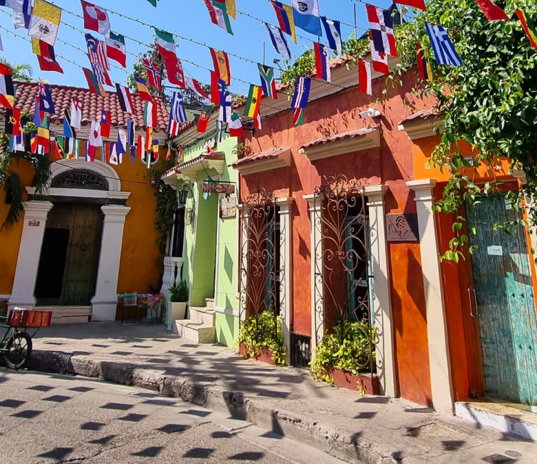 Colorful streets in Cartagena